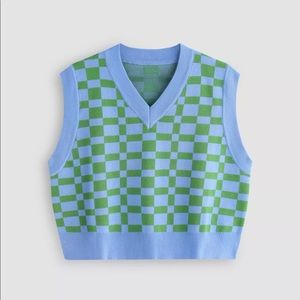 Check Pattern Vest - Medium, NWT/NBW